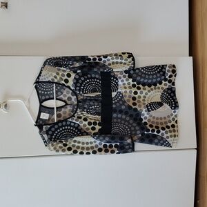 Maurices Blouse | Black, Brown & Cream | Size Small